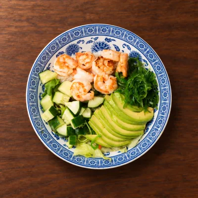 Poké Bowl Shrimps gegrillt